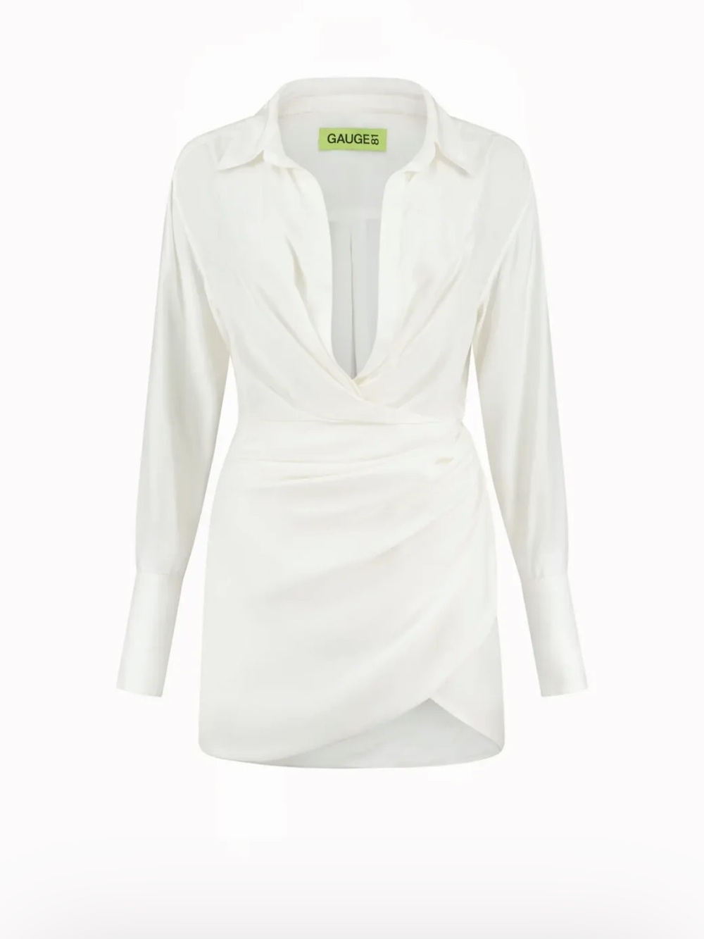 GAUGE81 Ivory Draped Wrap Tunic Blouse